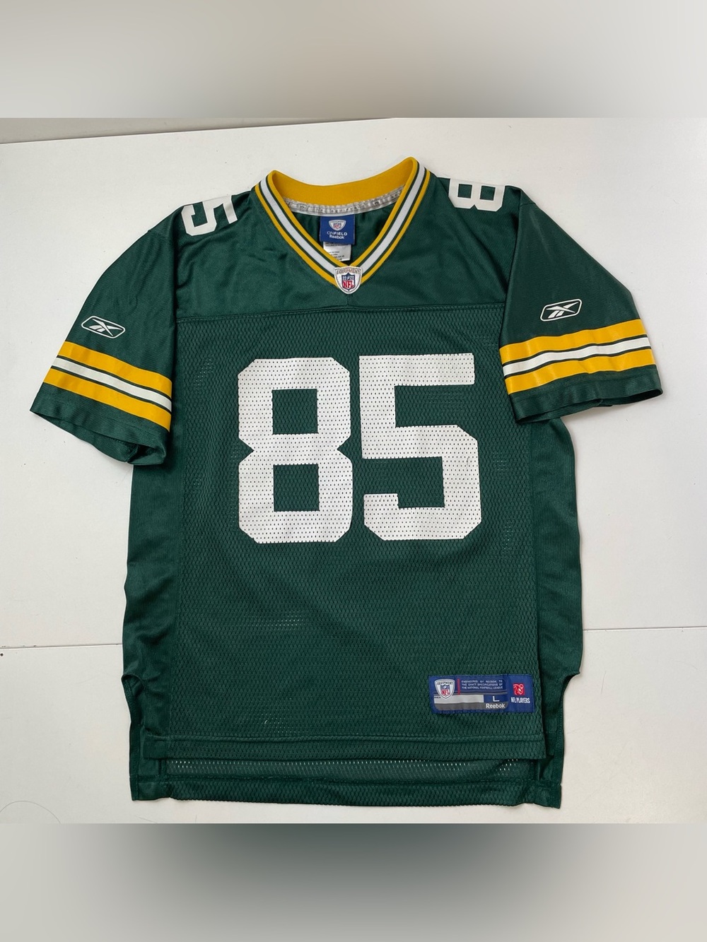 Vintage Packers Greg Jennings 85 Jersey Youth L 14-16 Mesh Green Reebok NFL Y2K